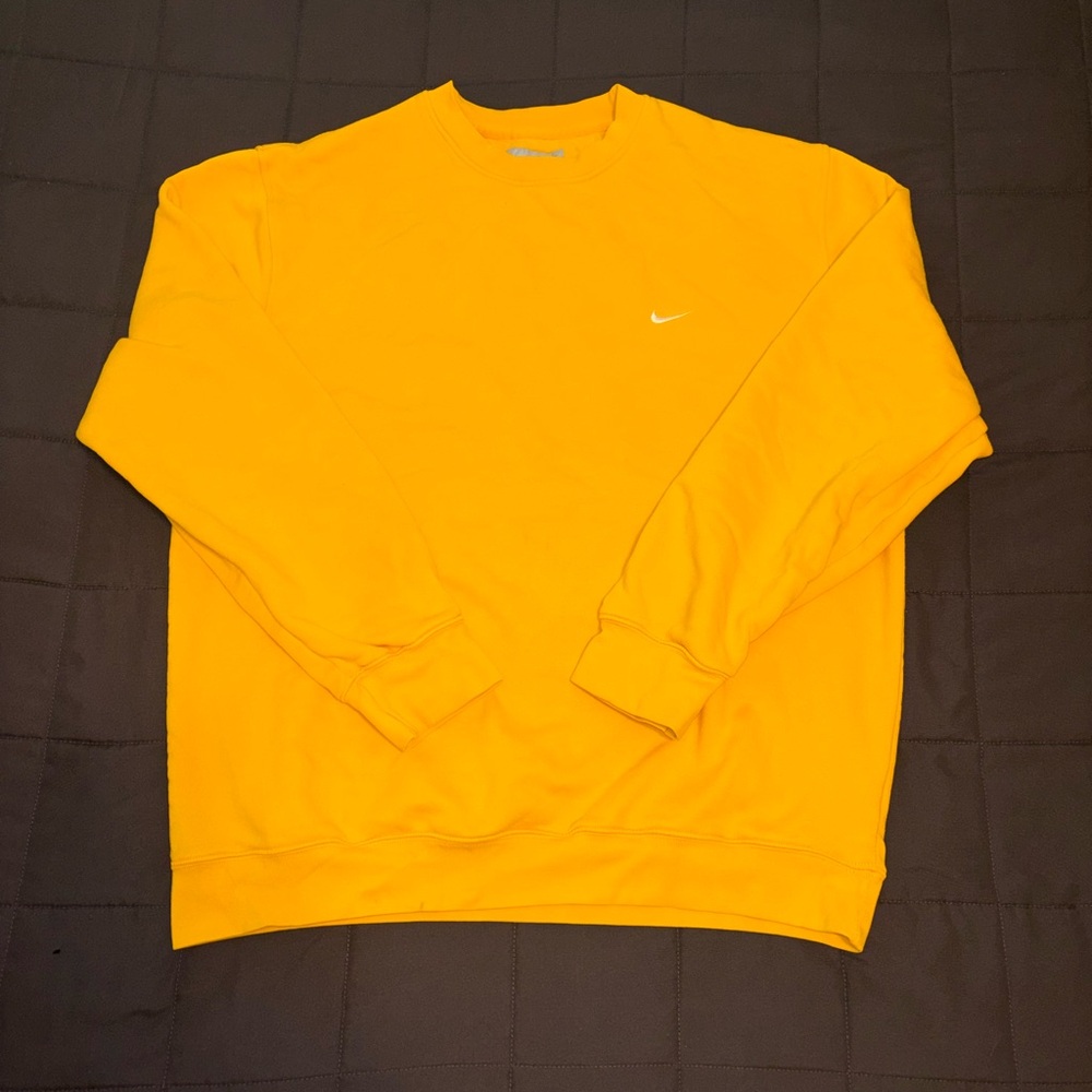 Nike Men's Bright Yellow Crewneck Sweater